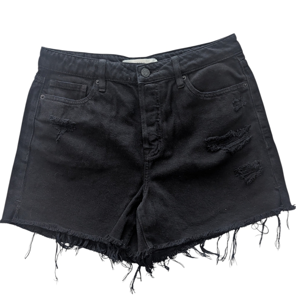 HIDDEN Distressed Denim Shorts Medium Black High Rise
